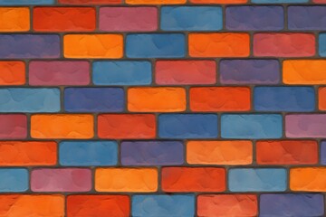 Obraz premium Colorful Brickwork Texture with Varying Shades A Vibrant Pattern for Walls and Backgrounds Decorative and Eye Catching