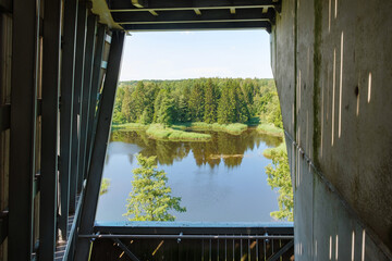 view of Kirkilai lakes through the window