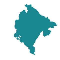 Map of Montenegro, sign silhouette. World Map Globe. Vector Illustration isolated on white background. Europe continent.