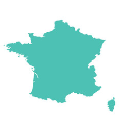 Map of France, sign silhouette. World Map Globe. Vector Illustration isolated on white background. Europe continent.