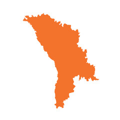 Map of Moldova, sign silhouette. World Map Globe. Vector Illustration isolated on white background. Europe continent.