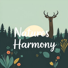 Nature's Harmony  Stylish Vector Typography Text Animal Saying