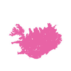 Map of Iceland, sign silhouette. World Map Globe. Vector Illustration isolated on transparent background. Europe continent.