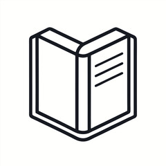 Minimal outline book icon for educational or literary themes