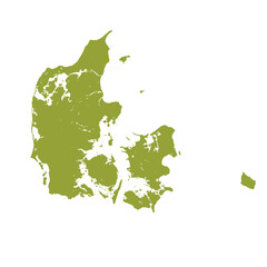Map of Denmark, sign silhouette. World Map Globe. Vector Illustration isolated on white background. Europe continent.