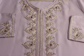 Moroccan jellaba Embroidery Details. women clothing