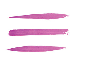 Pink brush stroke set isolated on background. Paint brush stroke vector for ink paint, grunge design element, dirt banner, watercolor design, dirty texture. Trendy brush stroke, vector illustration