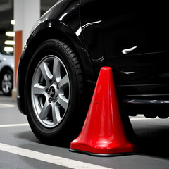 Parking stop for car wheels