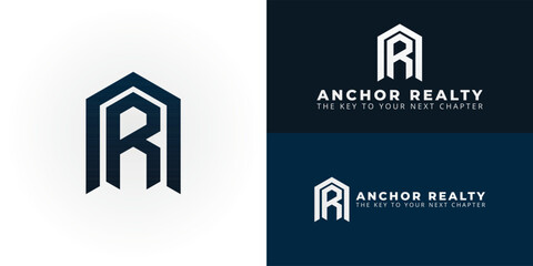 A contemporary letter AR logo for Real Estate and Property Management that features a stylized house shape with clean lines. The design conveys a sense of professionalism, trust, and reliability.