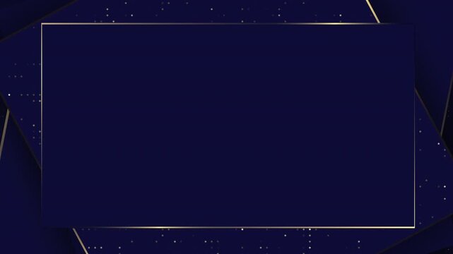 Blue and golden decorative frame with sparkles on a vibrant background. Ideal for elegant designs, invitations, certificates, and digital art.