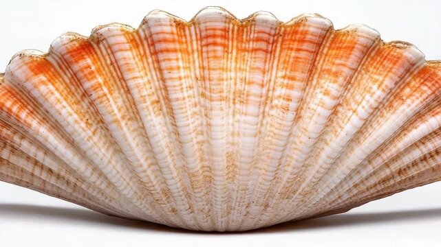 A close-up shot of a shell on a white surface