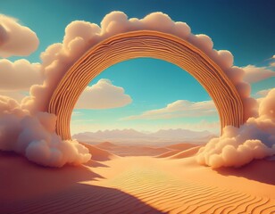 desert archway through clouds