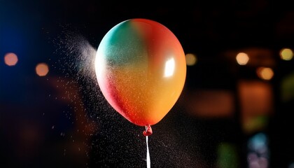 a colorful balloon inflates slowly then pops dramatically in crisp slow motion animated capture