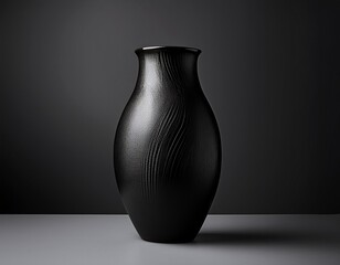striking matte black vase featuring a clean and graceful form