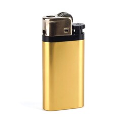 Gold lighter, isolated
