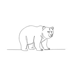 Outline of a bear walking in a minimalist style  