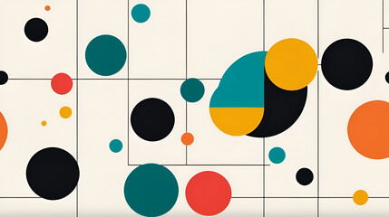 A minimalist abstract fluxus art wallpaper background featuring bold, geometric shapes and contrasting colors creating a dynamic and visually stimulating composition.