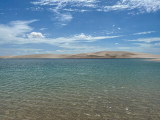 Brazil, Barreirinhas- 2023, May: lagoon and sand dunes in lençóis maranhenses