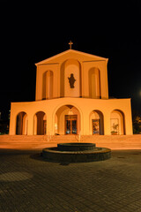 Beautiful catholic church in Italy - Veneto  photographed during night time.