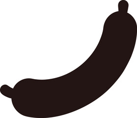 Silhouette Vector of Classic Bratwurst Sausage Icon for Culinary Themes