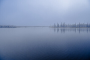 The photo showcases the beautiful scenery on both sides of the Lake Burley Griffin
