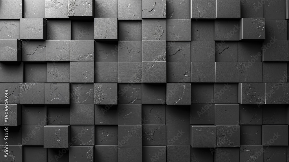 Aufkleber an engaging composition showcases layered squares and rectangles against a textured black background