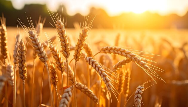 Golden wheat field at sunset (4) - Powered by Adobe