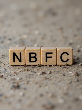 NBFC is a type of financial institution that provides financial services like loans and investments but isn't a traditional bank. Imagine an "NBFC" as a wooden block representing this type of company.