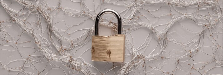 Broken Padlock Displayed Over a Network Wireframe Background Indicating Security Vulnerability and Data Loss Risk