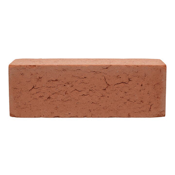 Single red clay brick for construction