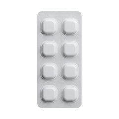 Empty white blister pack for medical pills