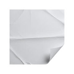 Crumpled white paper sheet with folded edges