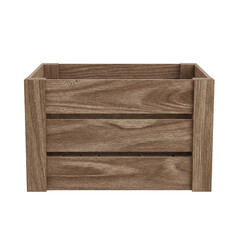 Empty dark wooden crate for rustic storage