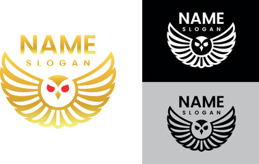 Bold Monoline Owl Silhouette Logo