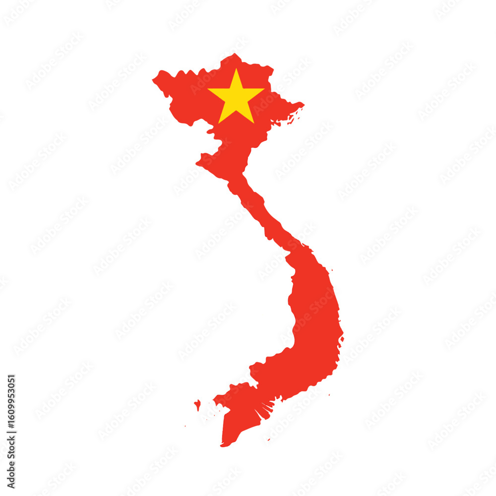 Poster outline of the country vietnam with a flag on a white background vector vector outline of the countr