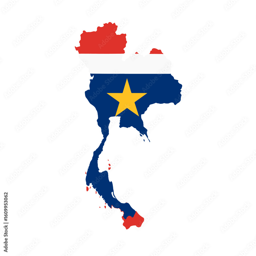 Poster outline of the country thailand with a flag on a white background vector vector outline of the count