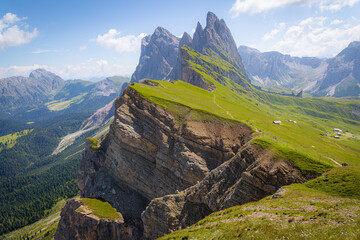Scenic Seceda ridgeline in Dolomites Italy offers stunning views for hikers