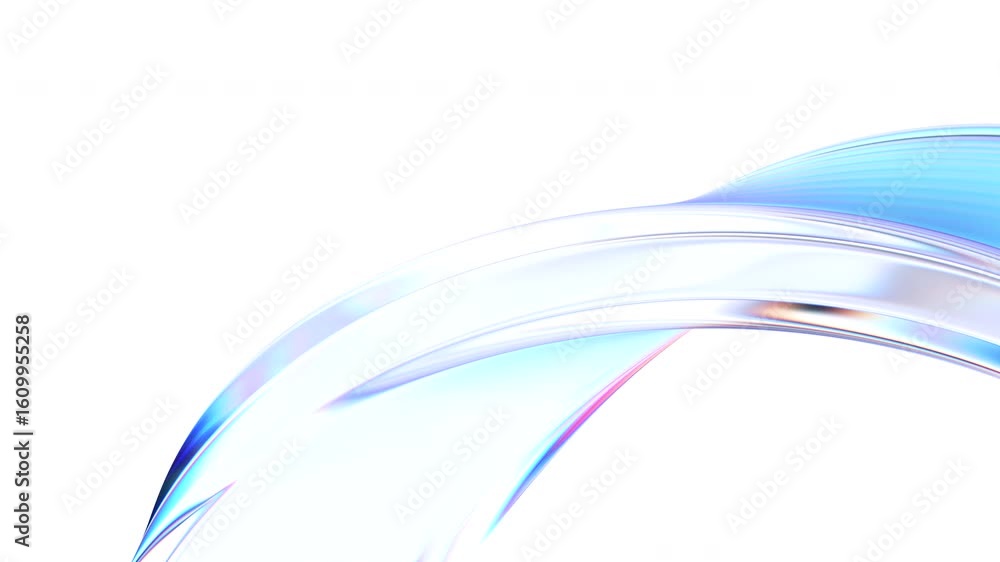 Poster abstract background design, glass shape with color refraction effect, 4k seamless looping animation,