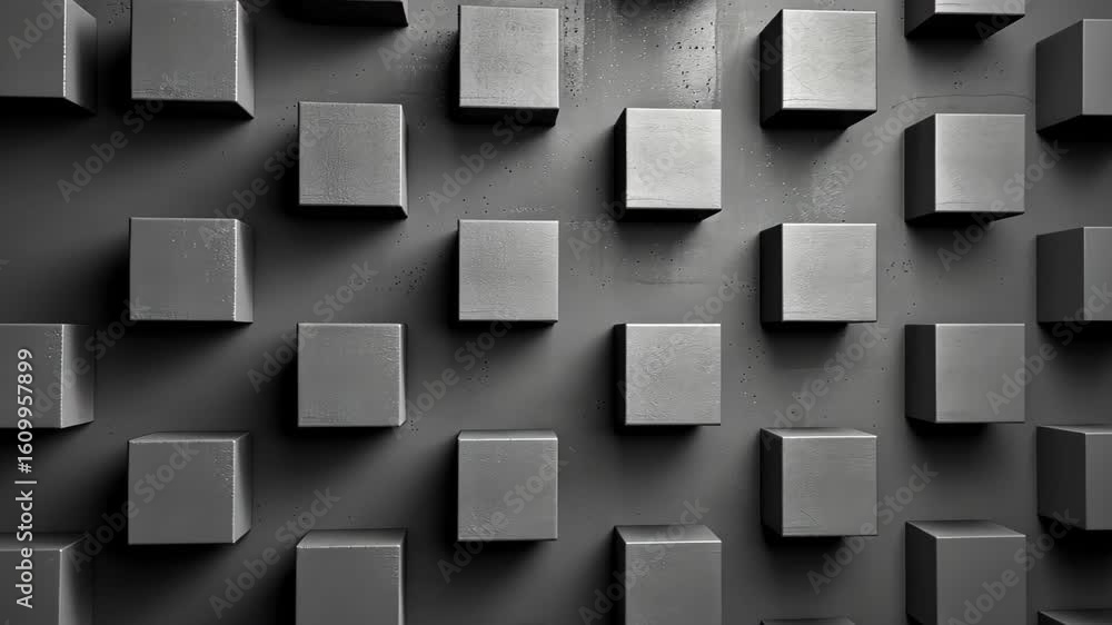 Poster geometric cubes on wall: an artistic display of geometric cubes creates a captivating visual pattern