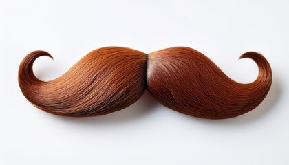 reddish brown mustache on a white background