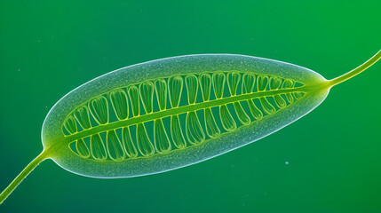 Euglena is a genus of single cell flagellate eukaryotes under microscopic view for study.