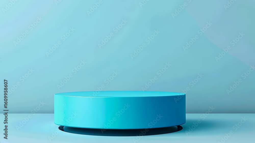 Poster aqua stage: a minimalist rendering of a striking aqua stage, elevated in its simple yet captivating 