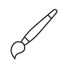 Single outline icon of a round paintbrush, perfect for detailed painting, blending, and fine artwork.