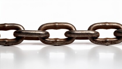 Obraz premium close up view of and old chain isolated on white background