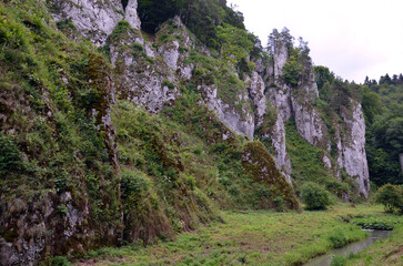 The ruins of Ojców Castle, located in the heart of Ojców National Park in southern Poland. 