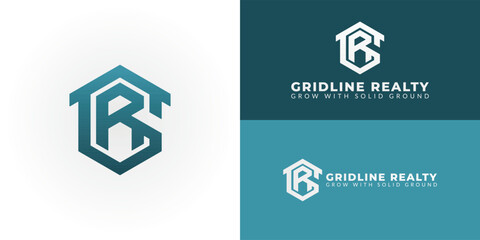 Modern GR initial logo in a strong hexagonal form. Perfect for real estate, construction, or architectural firms seeking a professional, stable, and growth-oriented brand identity.