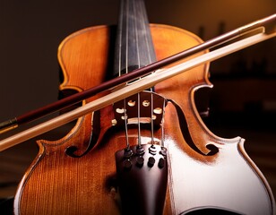violin with bow resting on its strings