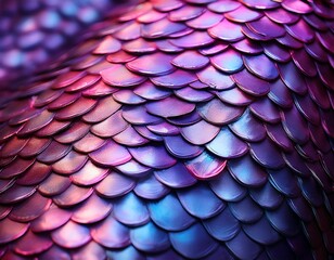 close up of iridescent pink and purple dragon scales