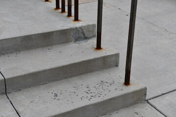 Rusted stair rails.