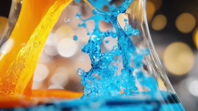 A close-up of liquid in a glass, suitable for use in various applications such as still life photography or scientific illustrations